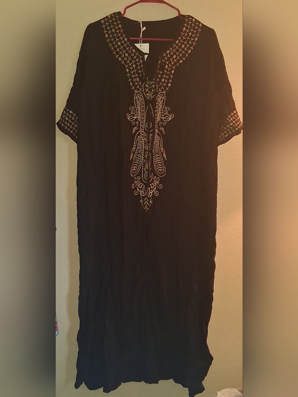 Black Embroidered Women's  with Beige Detailing